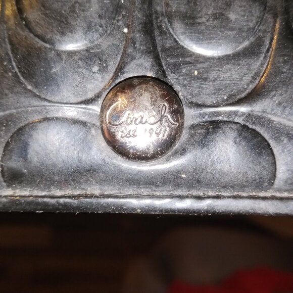 Coach Signature Patent Leather Zip Around Wristlet - Picture 3 of 3